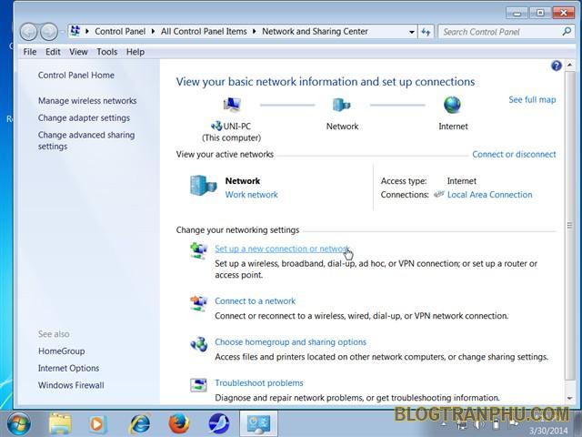 Hướng dẫn chia sẻ mạng Wi-Fi bằng Network and Sharing Center