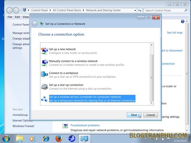 Hướng dẫn chia sẻ mạng Wi-Fi bằng Network and Sharing Center