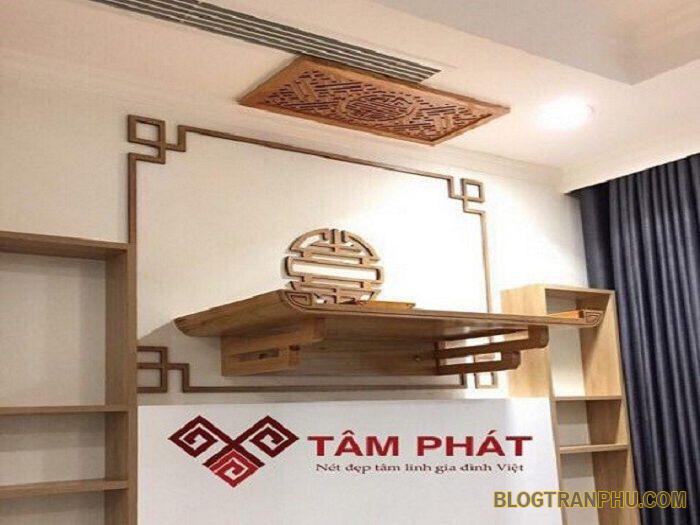 Bàn thờ treo tường kích thước Phong Thủy