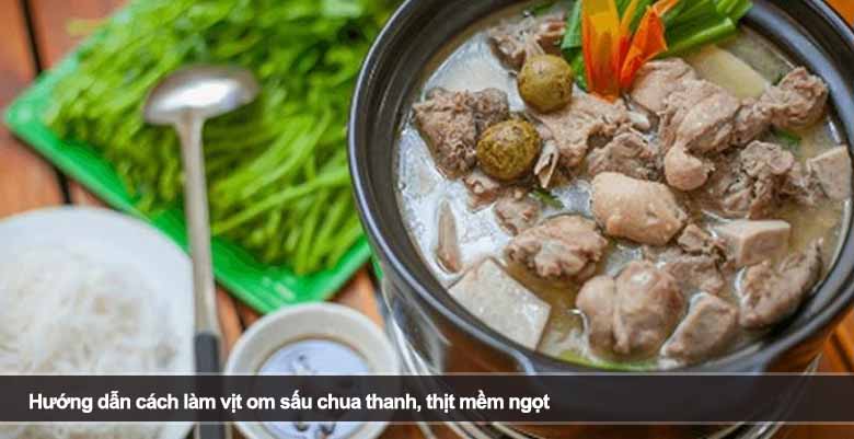 Hướng dẫn cách làm vịt om sấu chua thanh, thịt mềm ngọt 